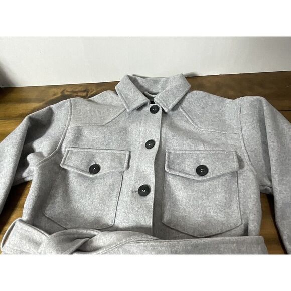 Zara Women’s Belted Overshirt/Shacket Gray Size XS - Picture 2 of 9